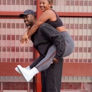 NWT Stori Results Tight Grey with Black mesh detail